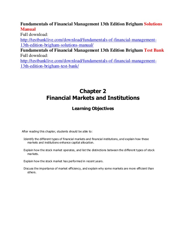 Fundamentals of finance management pdf